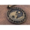 Viking Norse Wolf Yin Yang with Runes Pendant Necklace Jewelry