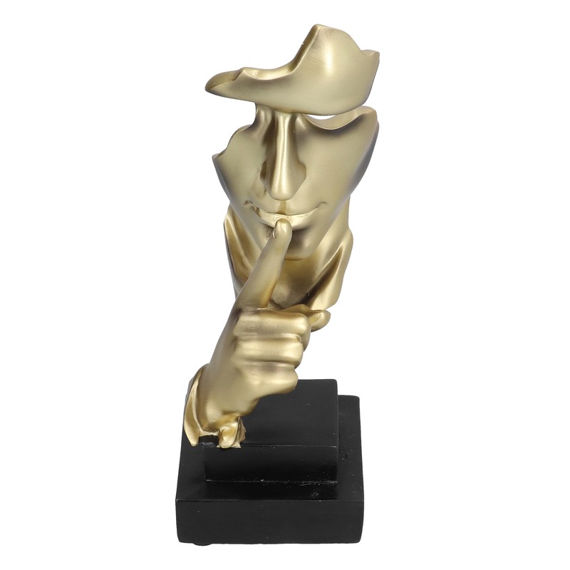 Silence Is A Golden Sculpture Simple Modern Abstract Keep Silent