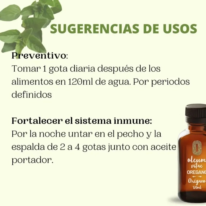 Oleum Vitae - Aceite Esencial 100% Puro De Orégano 120ml