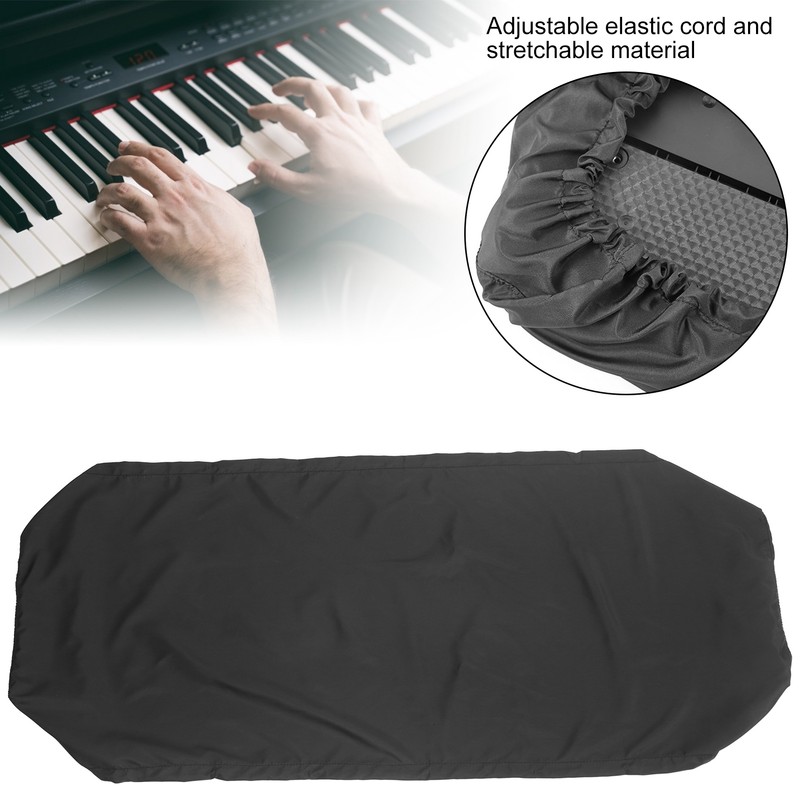 Electronic Piano Cover Black Waterproof DustProof Stretchable Cloth for Keyboards(88-Key