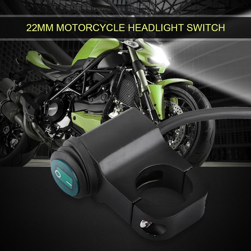 Suuonee Motorcycle Headlight Switch, 12 V Universal 22 mm Handlebar