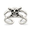 925 Sterling Silver Solid Skull Toe Ring Jewelry for Women