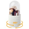 Makeup Brush Holder,360°Rotating Makeup Brush Organizer With Transparent Lid,5 Slots