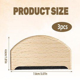 3PCS Cashmere Combs Gently Eliminates Pills Wooden Pilling Combs Fabric Comb Portable Wool Comb Bobble Remover for Clothing Garments Knits Woolens Scarves Wool Coats Pants Care