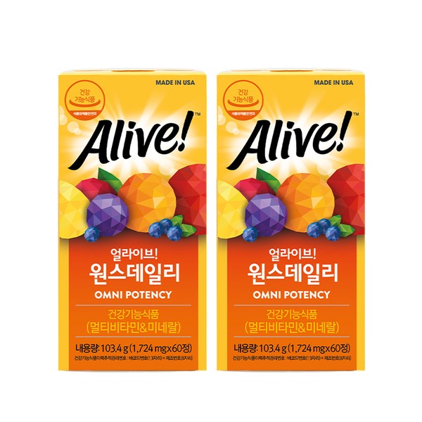Alive Multivitamin 60 tablets, 2 bottles / 4 months supply / 얼라이브 멀티비타민 60정 2병 / 4개월분