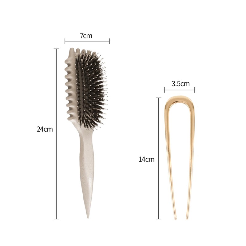 Mmaxboss Cepillo Para Cabello Rizado Para Mujeres,Horquilla De Metal En