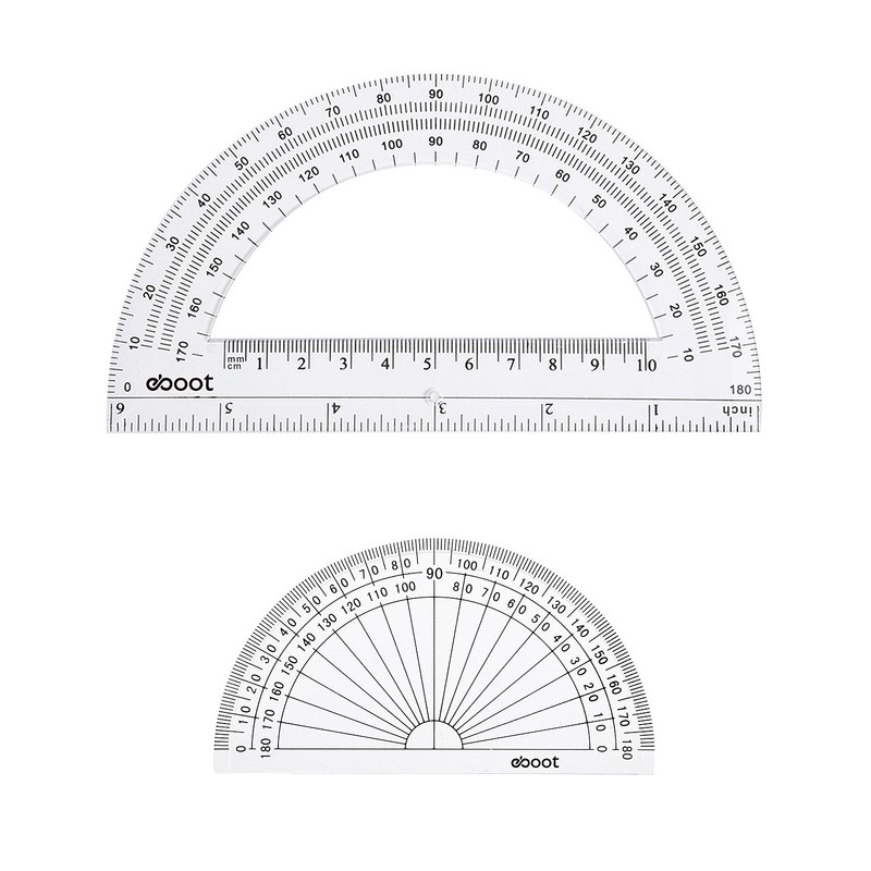 eBoot Plastic Protractor Protractor 180 Degrees, 4 Inch and 6