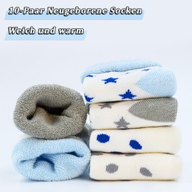 ZERULETS Baby Socks Baby Thick Socks 10 Pairs Newborn Socks Baby Winter Socks First Socks for Baby 0-36 Months, #1
