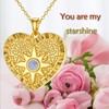 SOULMEET 18K Gold Filled Pink Opal Starburst Locket Necklace That