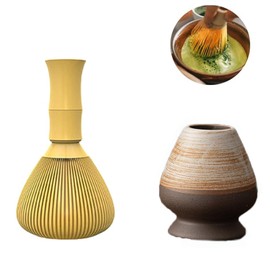 Resin Matcha Whisk Set with Holder, Durable Japanese Chasen for Traditional Ceremony, Matcha Powder Mixing, Green Tea Preparation Accessories