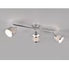 3-Bulb Ceiling Spotlight Silver Chrome Fabric Shade Grey Width 80