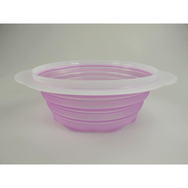 Tupperware Kitchen Utensil Mini Max Purple White Folding Colander Collapsible