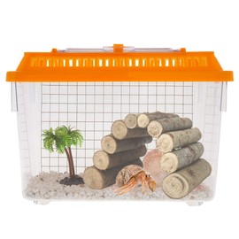 Hideout for Hermit Crabs, Reptiles, Natural Habitat Cage Decoration, 4 x 5 Inches (Wooden Log)