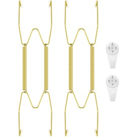 Hotop 2 Pieces Plate Hangers for Wall Stainless Steel Wire Invisible Plate Hangers Heavy Duty Display Holders with Hooks for Wall Decorative (16 Inch)