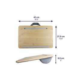 Pepe - Wooden Laptop Stand for Lap Cushion, Lap Desk for Laptop with Cushion 17 inch, Laptop Knee Tray Comfy, Portable Laptop Tray for Bed and Sofa