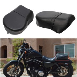 HIYOYO Motorcycle Rear Pillion Passenger Seat Pad with Belt For Harley Sportster Iron 883L 883XL 883C 883N 1200XL Nightster 2007-2015