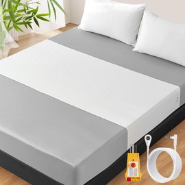 Grounding Sheets for All Mattress Sizes, 90% Viscose Derived from Bamboo 10% Silver Fiber Grounding Mat for Bed Grounded Sheets Earth Mat Pad for Queen Cal King Twin XL Full 104"x24" (White)