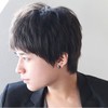 Cool Mens Boys Short Straight Black Hair Wigs Party Heat