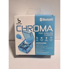 bass jaxx BlueTooth Chroma Wireless EarBuds--Blue--Brand New