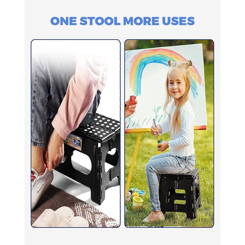 ACKO 11 inch Folding Step Stool Lightweight Plastic Step Stool