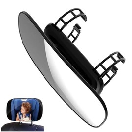 Generic TRIMON baby car mirror glass 100% 1pcs 26cm x 16cm / 10.23"" x 6.30"" rear facing infant,Wide Field of View,360°Adjustable Angle Baby Car Seat Mirror,HD Large Screen Baby Mirror,, Black