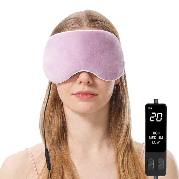 Heated Eye Mask, Steam Treatment for Dry Eyes, Warm Compress Moist Heat for Blepharitis, Dark Circle, Chalazion, Puffy Eyes, Stye Treatment (Purple)