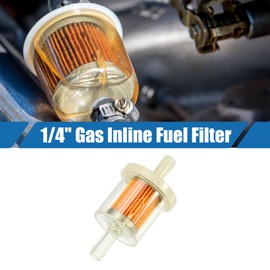 X AUTOHAUX Fits 1/4 Inch Gas Inline Fuel Filters 2.83"x1.38" Universal Gas Inline Fuel Filters for Motorcycle ATV Snowmobiles Boat Plastic Orange