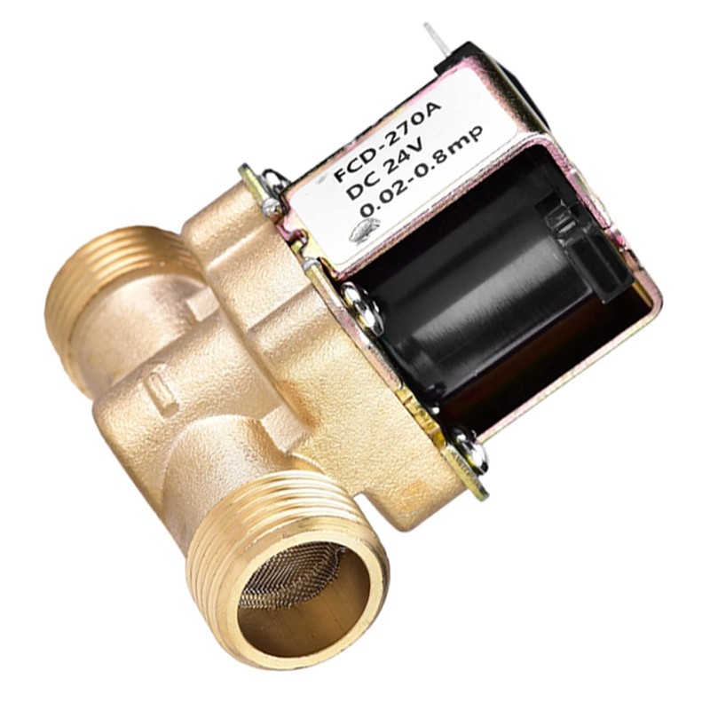 Odorkle 1/2" DC 24V Brass Normally Closed Solenoid Valve, Water