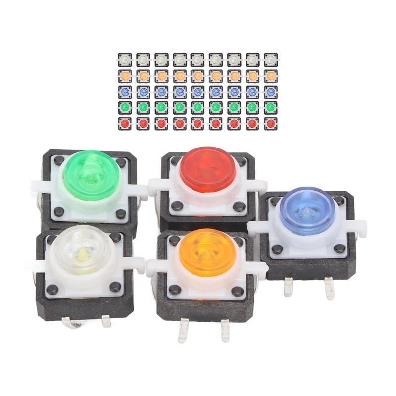 50pcs Mini Push Button ABS Push Button Switch with LED