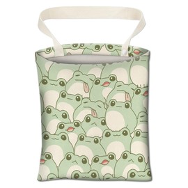 ABUIFDK Car Trash Can, Cute Car Trash Bag, Hanging Car Organizer and Storage Bag, Trash Bin for Car Accessories, Vehicle, Travelling, Camping Cute Green Frog