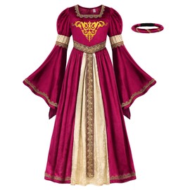 ReliBeauty Medieval Princess Costume for Girls,100