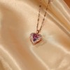 Collar mujer oro rosa corazón elegante dije colgante chapado en