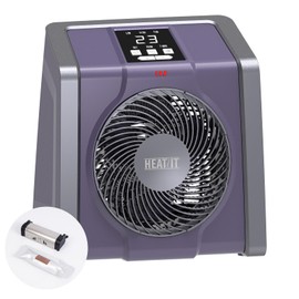 HEATIT Space Heater with Remote for Indoor, Digital Display with Thermostat, 1-12H Timer, Fan Mode,1500W/750W, Electric Space Heater for Office, Bedroom,Violet