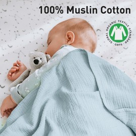 GLLQUEN BABY Baby Blankets for Newborn Soft 4 Pack, Muslin Cotton Baby Boy or Girl Blanket 95x100cm, Swaddle Blanket for Newborn, Shower Gifts for New Moms（Bud）