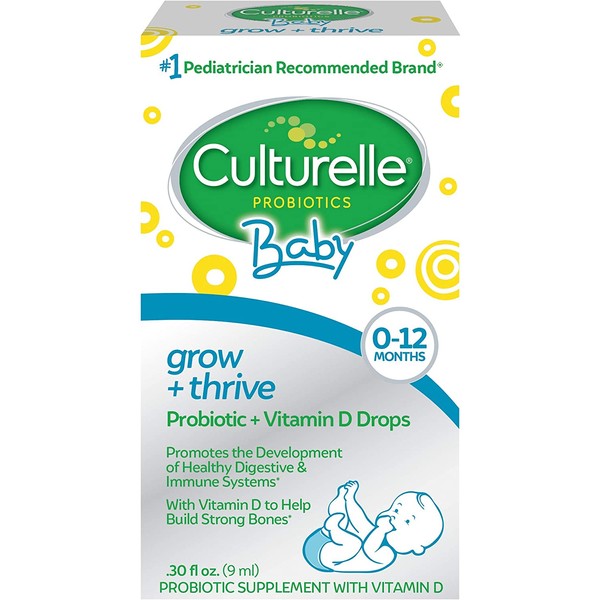 Culturelle Baby Grow + Thrive Probiotics + Vitamin D Drops - 400 IU - Helps Promote a Healthy Immune System & Develop a Healthy Digestive System .30 fl oz