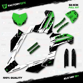 Factory EFX White & Green Slick Racing Graphics Kit fits 19-24 Kawasaki KLX140 KLX 140 Decal