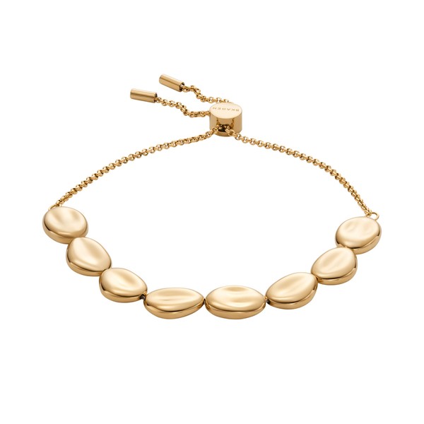 Skagen Women's Anja Pebble Gold-Tone Stainless Steel Slider Bracelet (Model: