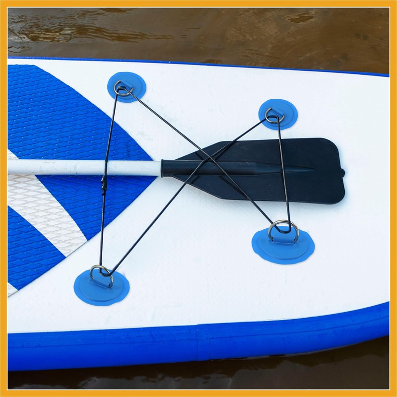 Partuto 8pcs 8cm Blue D Ring Patch Pad PVC Stainless