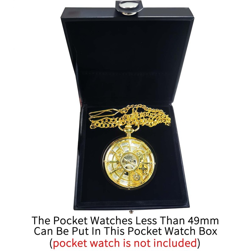 DerMacht Leather Pocket Watch Box Portable Single PU Pocket Watches