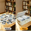 GINUMWA Photo Storage Box - Decorative Linen Organizer with Dividers