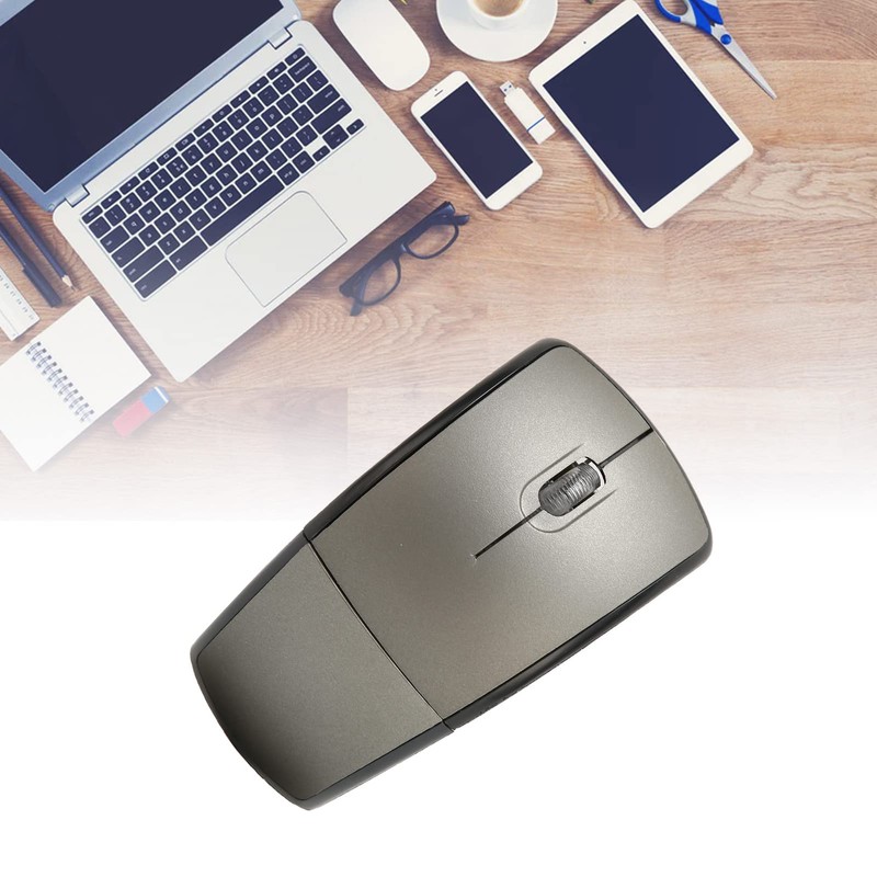 Dpofirs Foldable Wireless Mouse, Portable 2.4G Mouse with USB Receiver
