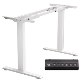 Dual Motor Electric Standing Desk Frame, Height Adjustable Desk Legs with 330lbs Capacity, for Max 90″ x 44″ Desktop, Ergonomic Sit Stand Up Desk Base Workstation for Home Office, White Frame Only