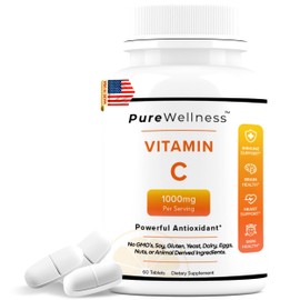 Purewellness - Vitamin C 1000mg Tablets | Vitamin C Tablets High-Potency Immune Support & Antioxidant Protection | Promotes Healthy Skin, Collagen Production & Overall Wellness | 120 Capsules