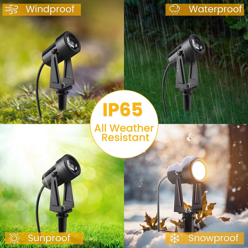 Pogestrand Low Voltage Landscape Lighting,4 Pack Outdoor LED Landscape Spotlights