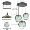 KCO Lighting 3-Light Modern Green Striped Glass Pendant Light Nordic