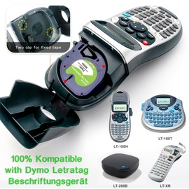 Meritom Compatible with Dymo Letratag Paper White Label Tape, Black on White Label Tape 91220 91200, for Dymo Letratag XR LT-200B LT100h LT100T LT110T Labelling Device, 12mm x 4m, Pack of 8