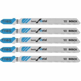 Bosch T118G 5 pc. 3-5/8 in. 36 TPI Basic for Metal T-Shank Jig Saw Blades