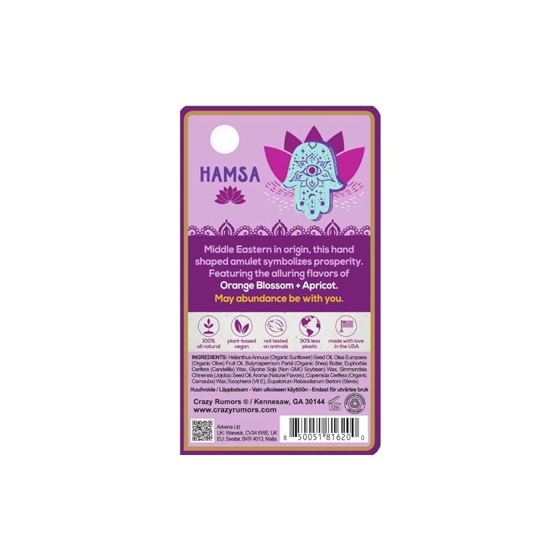 Crazy Rumors Happy Juju All Natural, Plant-Based Lip Balm with