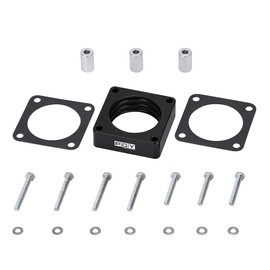 PQY - Espaciador de cuerpo de acelerador compatible con Jeep Wrangler TJ YJ LJ Cherokee XJ 2.5L/4.0L Motor Gas MJ con junta de 1 pulgada de elevación colector de carbohidratos negro