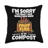 Worm Farming Bin Composter Vermicomposting Worm Composting Throw Pillow